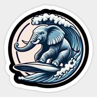 Surfing elephant Sticker